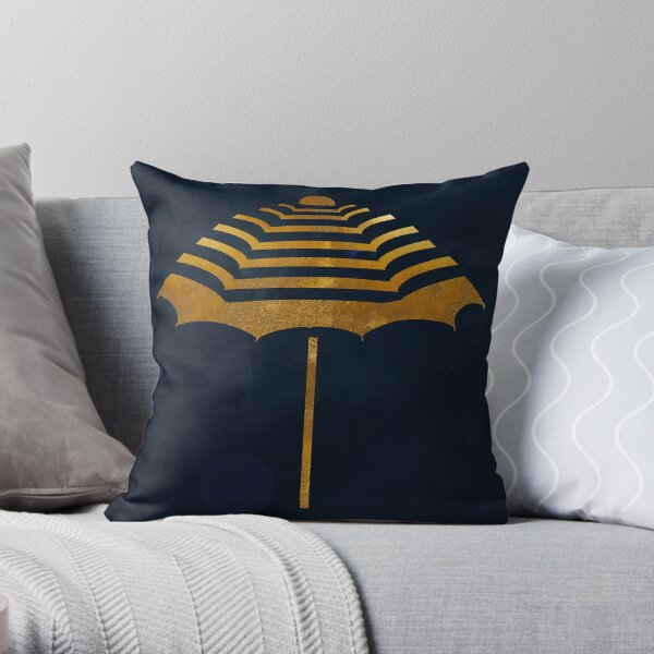 The Golden Umbrella Throw Pillow