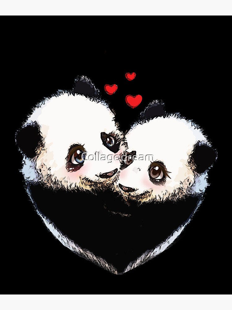 Cute Kawaii Love Panda Heart Dream - Cute Panda Kawaii - Posters and Art  Prints