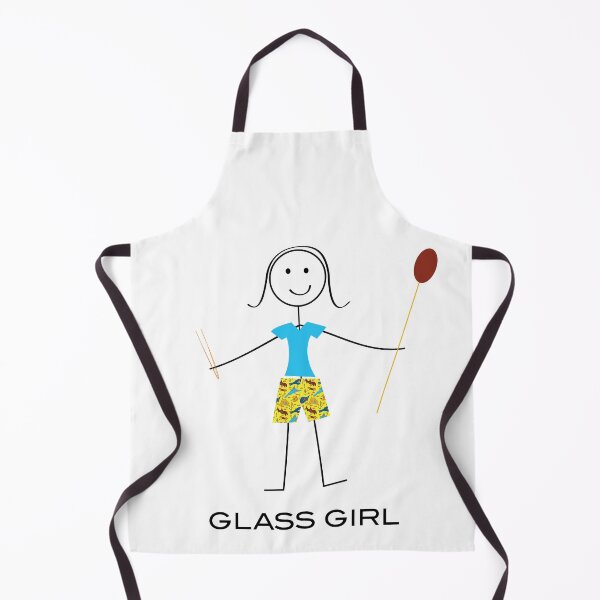 Item preview, Funny Women Glassblowing Illustrated Glass Girl Stick Figure designed and sold by whyitsme.