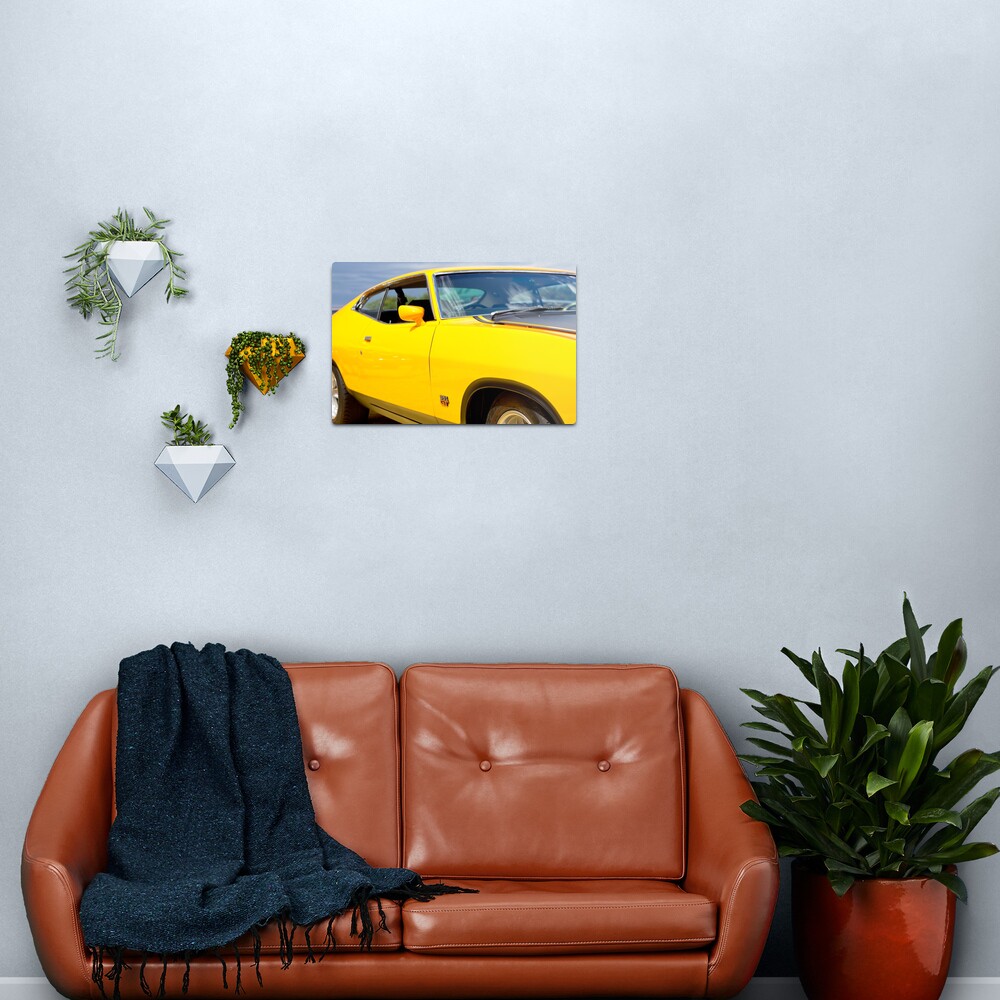 Yellow Ford XA coupe Metal Print