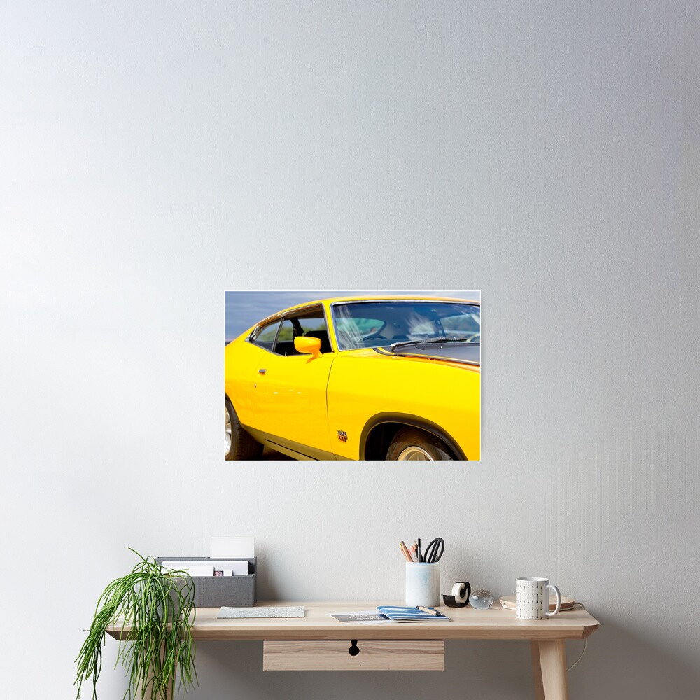 Yellow Ford XA coupe Poster