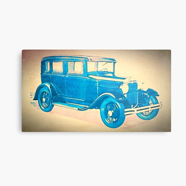 Model A Ford Vintage Illustration Metal Print
