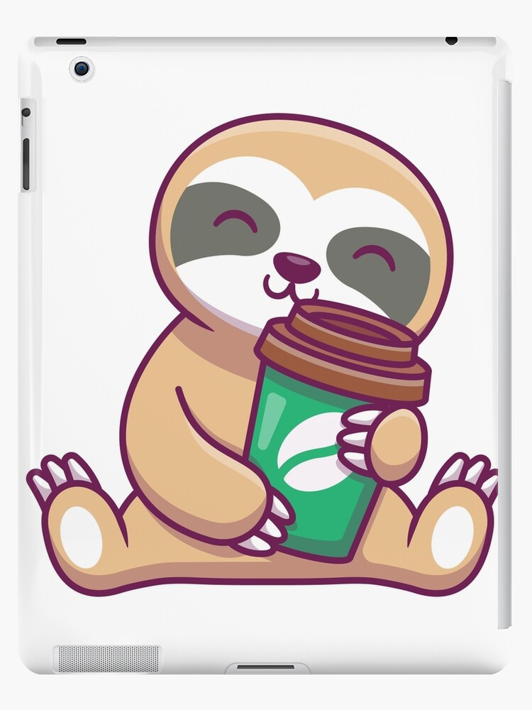 Cute sloth with coffee cartoon Cute sloth with coffee cartoon