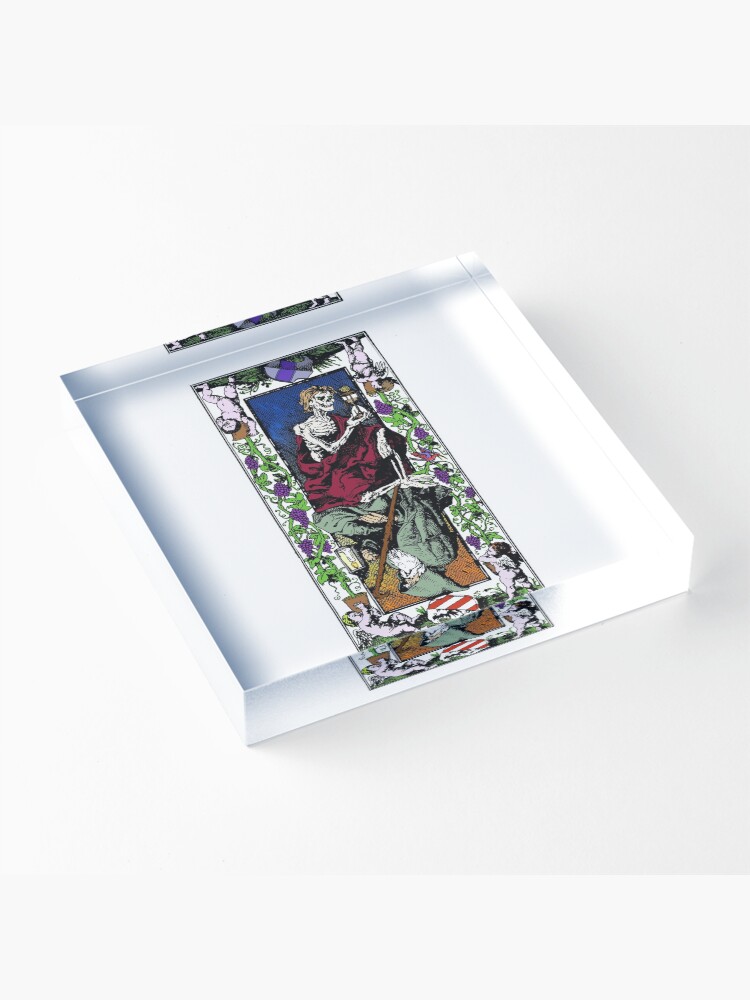 Alternate view of The Hermit Reversed Tarot Card And The Upright Death Skeleton Tarot Card Design Acrylic Block