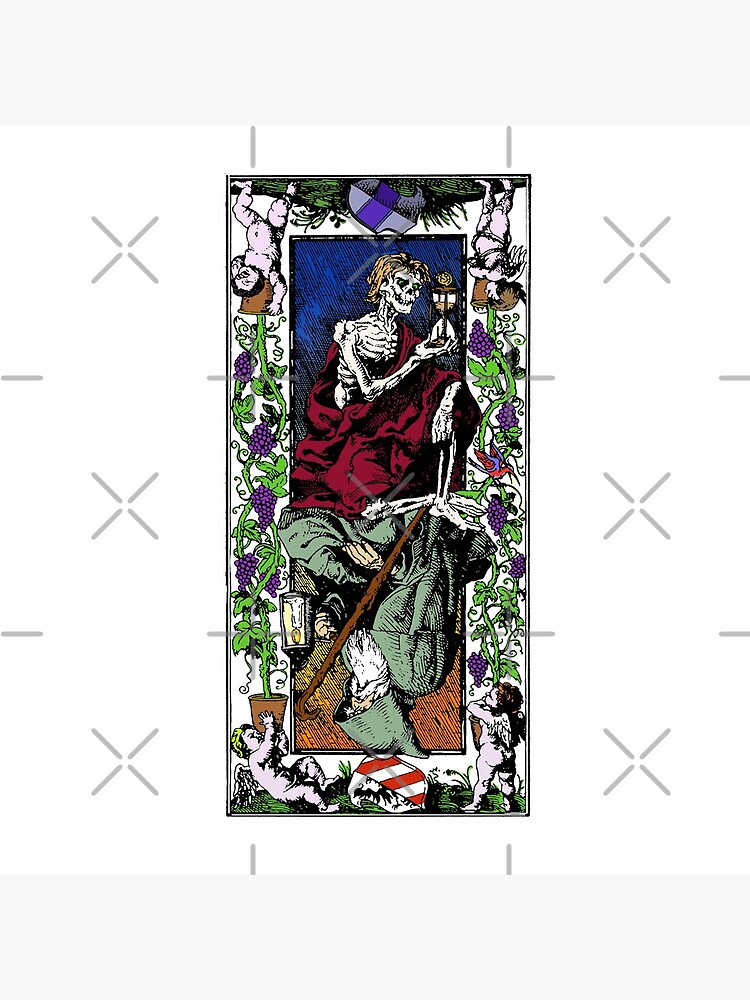 The Hermit Reversed Tarot Card And The Upright Death Skeleton Tarot Card Design by gallerytees