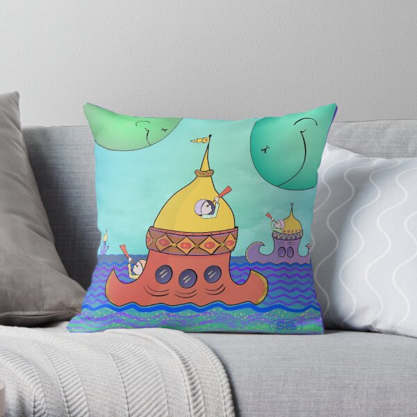 Curious Planets Throw Pillow