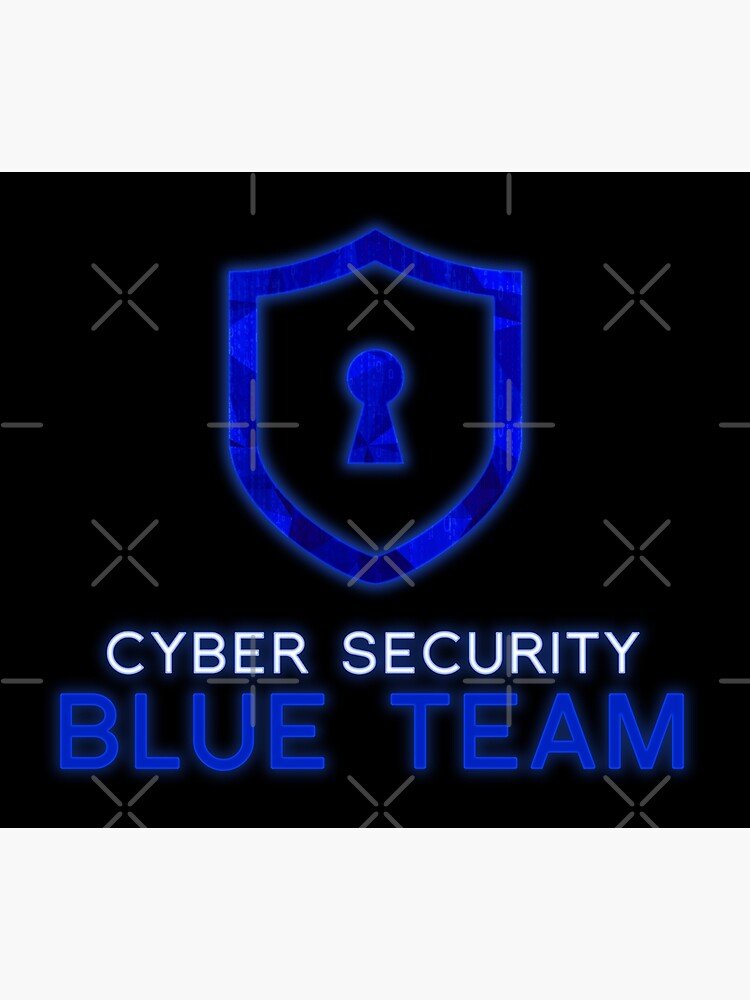 "Cyber Security Blue Team Shield And Matrix Rain - Transp BG" Poster ...