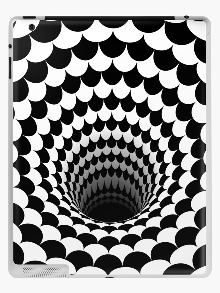 Optical Illusion Diagonal Stripes Face Geometry Pattern (Black