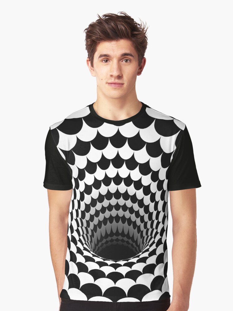 Optical Illusion Black Hole Scales (Black/White) | Graphic T-Shirt