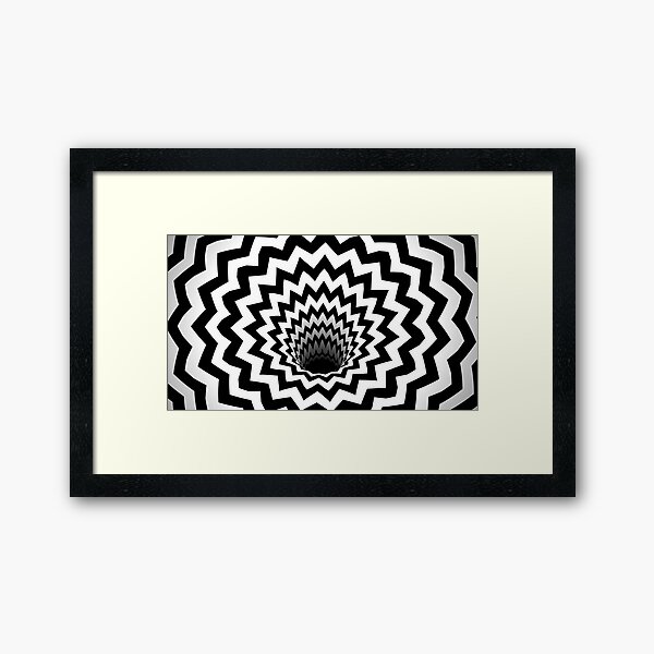 Optical Illusion Diagonal Stripes Face Geometry Pattern (Black