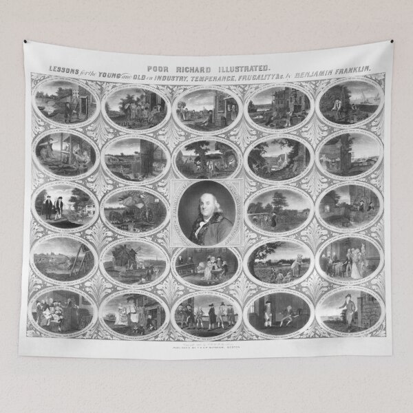 Item preview, Poor Richard Illustrated - Lessons For The Young And Old - By Benjamin Franklin designed and sold by warishellstore.