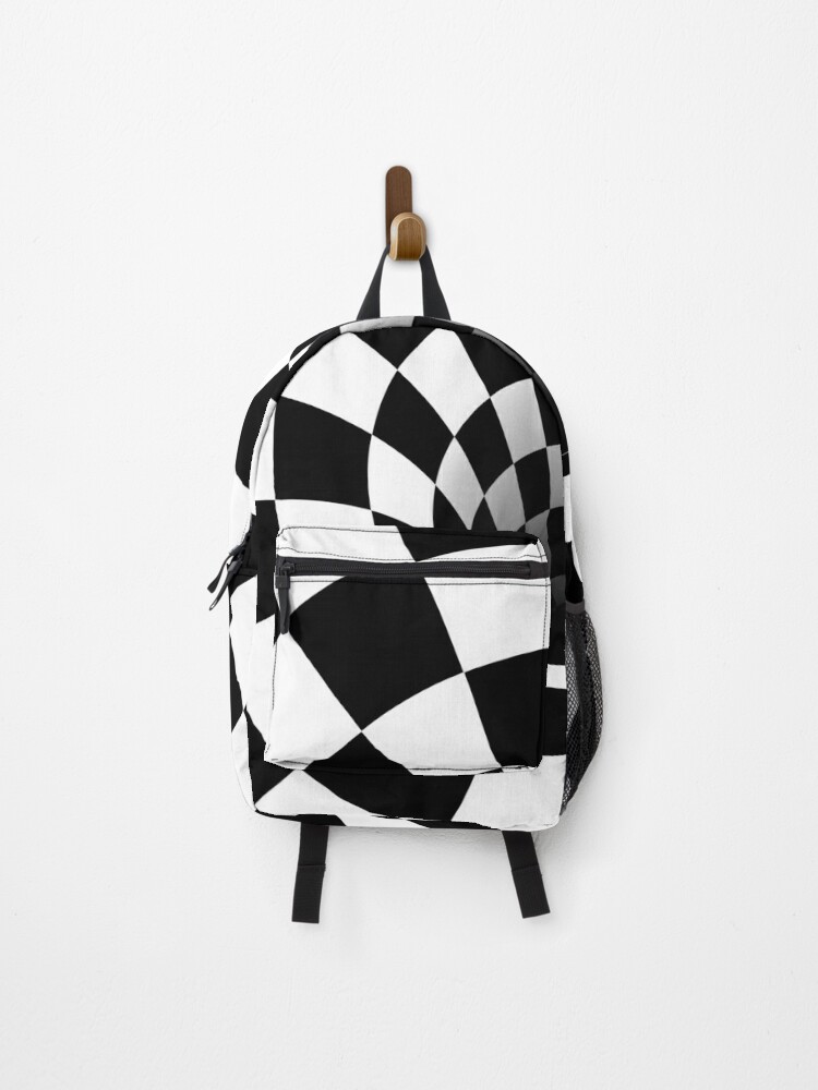 Black and shop white check backpack