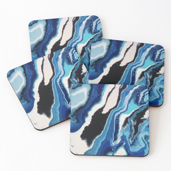 Item preview, Blue Waves Modern Art Print designed and sold by STARtoSTONE.