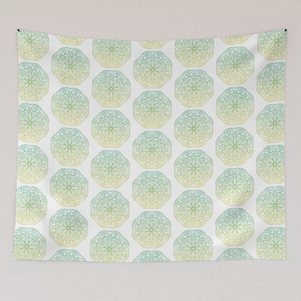 Item preview, Flower Mandala in Green-Yellow Gradient  designed and sold by cosmicmouse.