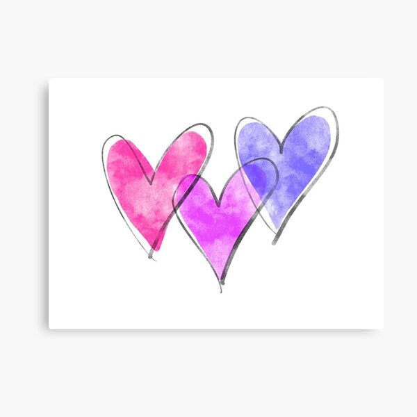 Triple hearts Metal Print