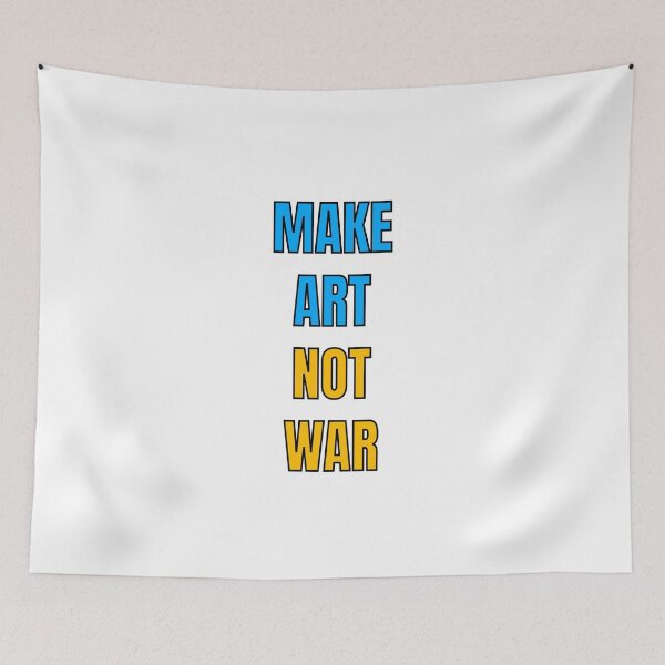 Item preview, Make art not war - blue and yellow designed and sold by Inspirationmotivation.