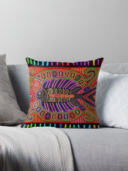 Vista previa del artículo con la obra «Arte popular indio Kuna Mola - pez volador», diseñado y vendido por Esprit-Mystique.