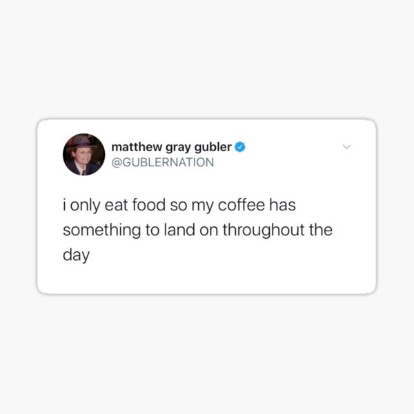 Artikel-Vorschau von Matthew Gray Gubler Tweet: Kaffee, designt und verkauft von namedropper.