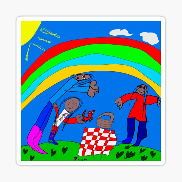 Having a Rainbow Picnic Sticker