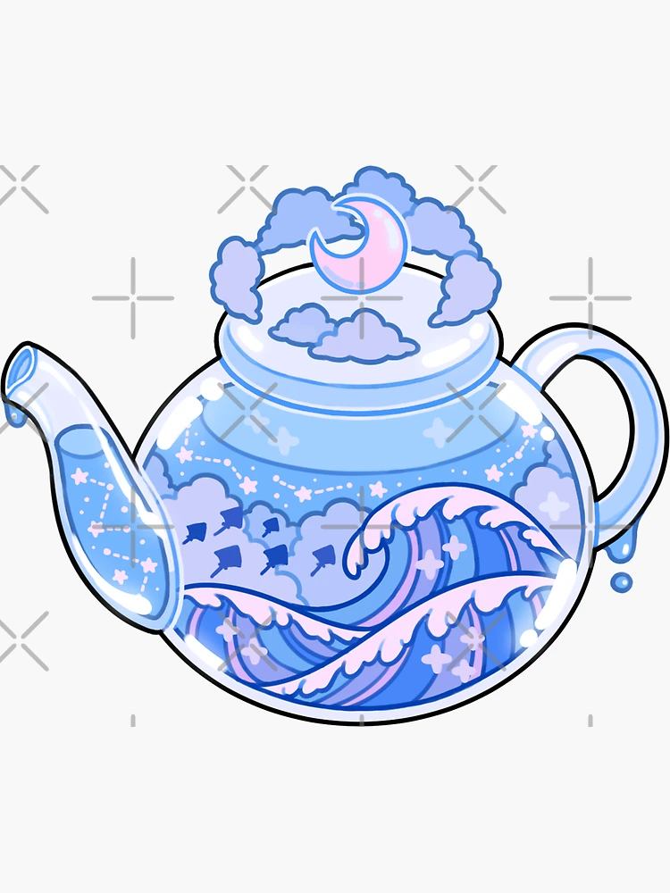 Cute Blue Tea Pot - Play Time | Sticker