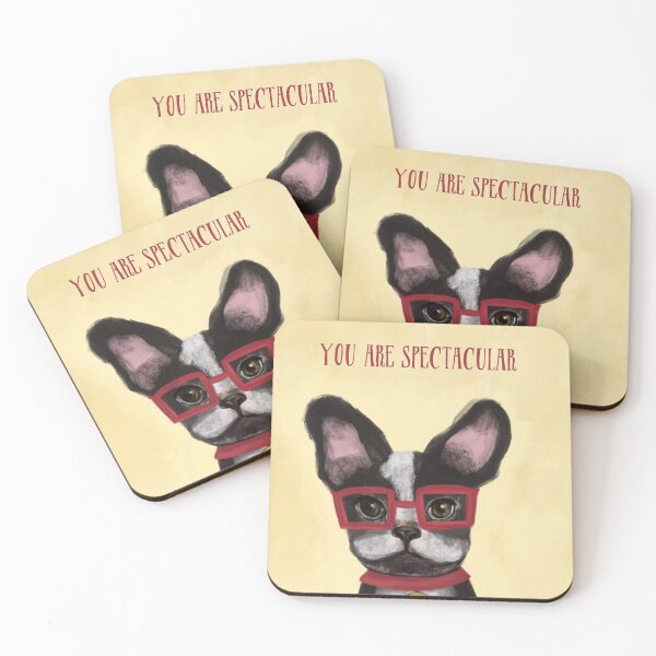 Item preview, You are spectacular little frenchie in glasses designed and sold by Kristen Glanzmann.