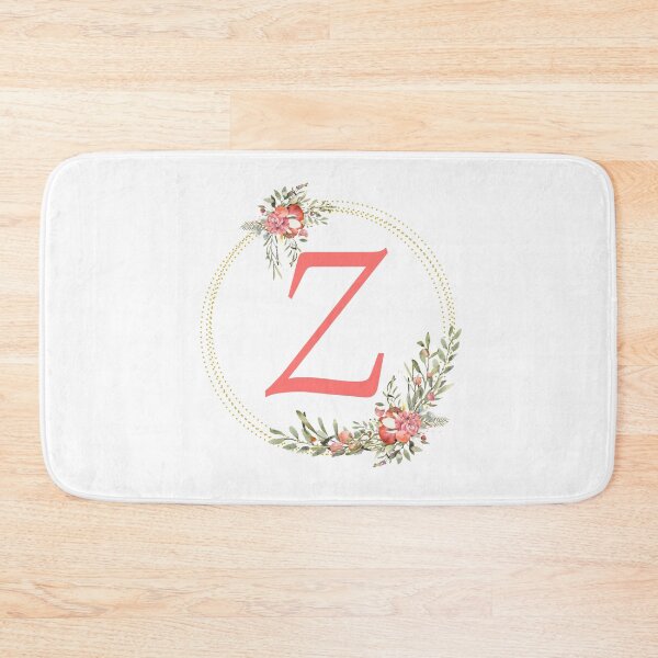 Item preview, Pink Coral Floral Wreath Bouquet Monogram Letter Z designed and sold by TheFamilyVan.