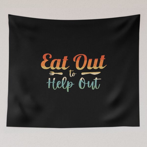 Item preview, Eat Out To Help Out Retro Colours With Fork and Knife designed and sold by bonmotto.