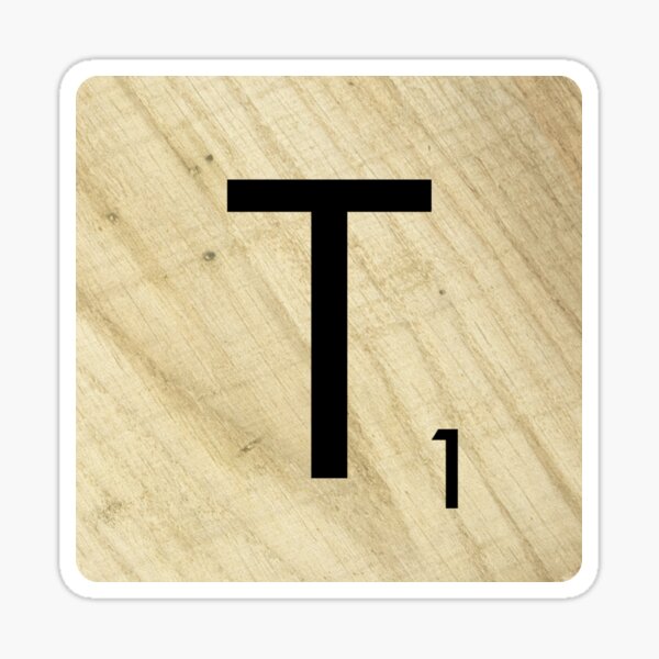 scrabble tile letter t sticker for sale by square jane redbubble