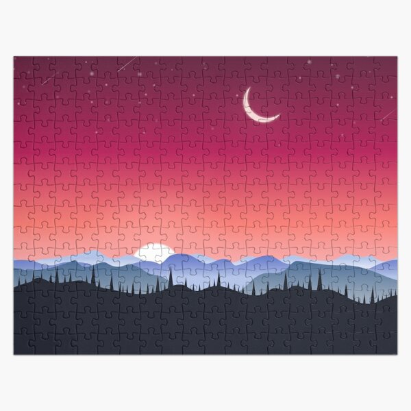 Sunset in the mountains Jigsaw Puzzle