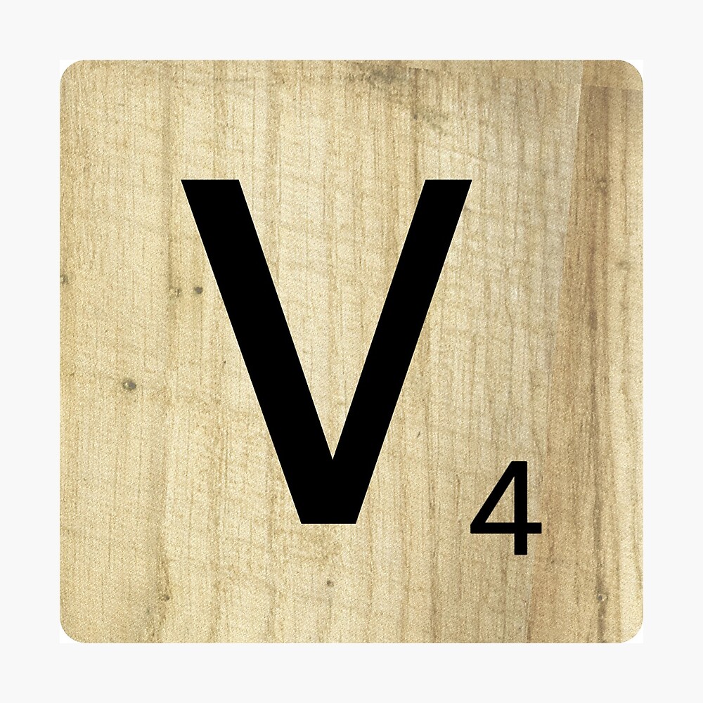 scrabble tile letter v poster by square jane redbubble