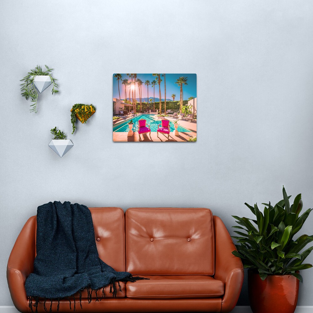 Affluent Opulent Luxe Style 2381 Mid-Century Modern Palm Springs Architecture Metal Print
