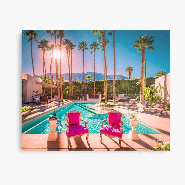 Affluent Opulent Luxe Style 2381 Mid-Century Modern Palm Springs Architecture Metal Print