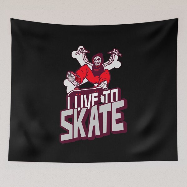 Item preview, I Live To Skate - Gnarly Undead Skateboard designed and sold by BorvickTees.