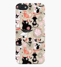Floral pattern with cats iPhone SE/5s/5 Case