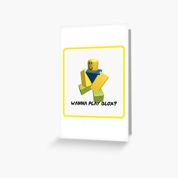 Roblox Noob Greeting Cards Redbubble - roblox noob meme greeting card by raynana redbubble