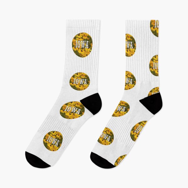 Item preview, Iowa Black & Yellow Floral Background Available as a Sticker, Print, and Apparel designed and sold by JaidenBirdie.