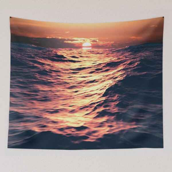 Item preview, Sun setting over Ocean Waves designed and sold by bradm50.