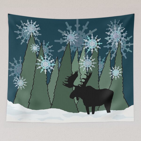 Item preview, Moose in Silent Snowy Forest designed and sold by Melissa J Barrett.