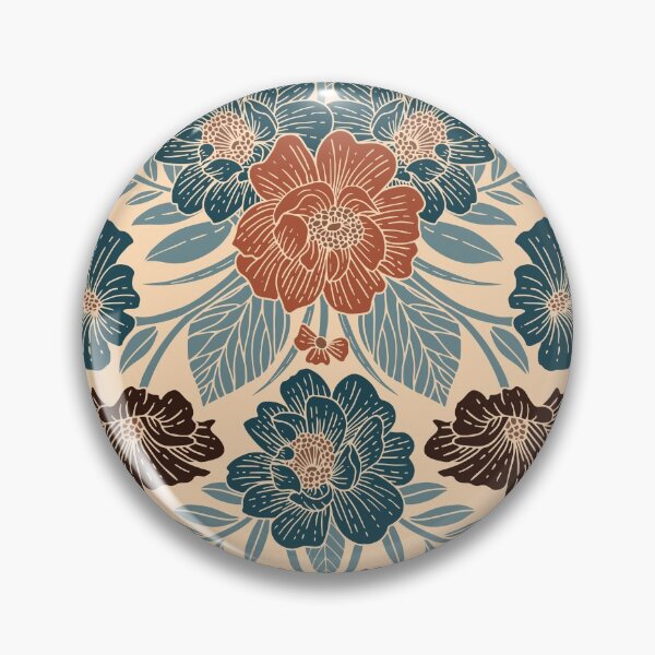 Item preview, Fall Floral Pattern in Blue, Brown & Rust designed and sold by somecallmebeth.