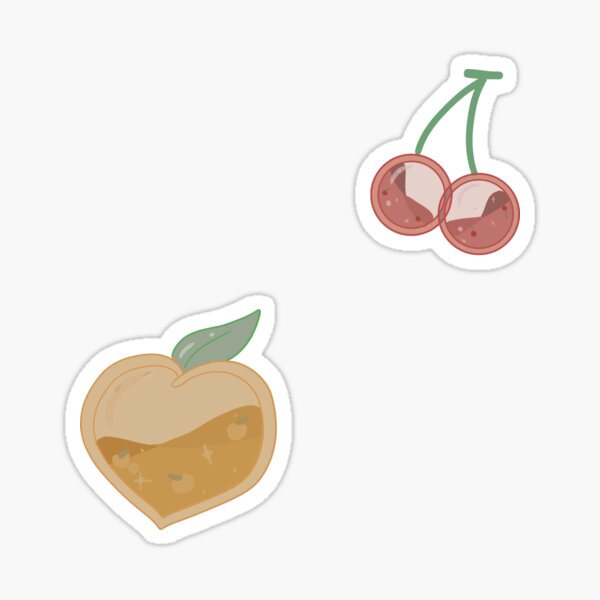 Peach and cherries Sticker