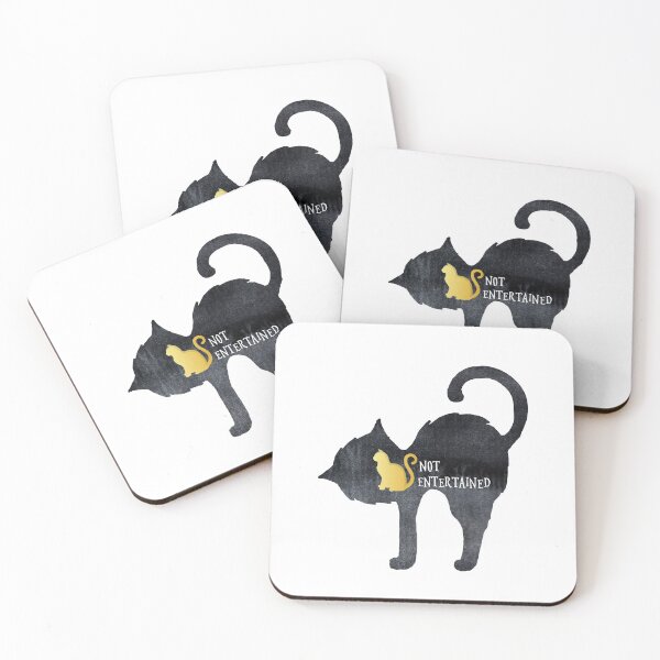 Item preview, Gold Cat, Black Cat, Not Entertained  designed and sold by Bliss Find And Design.