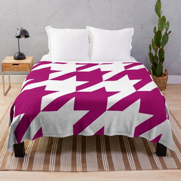 Item preview, Purple Magenta Houndstooth in White designed and sold by Moyanana.