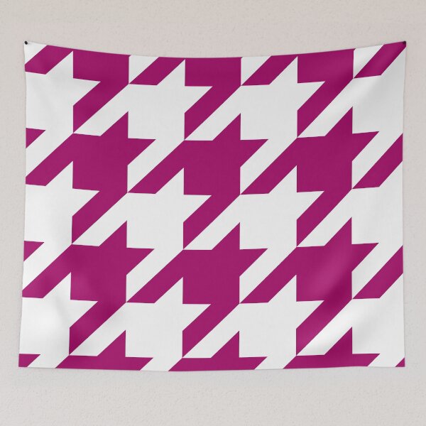 Item preview, Purple Magenta Houndstooth in White designed and sold by Moyanana.