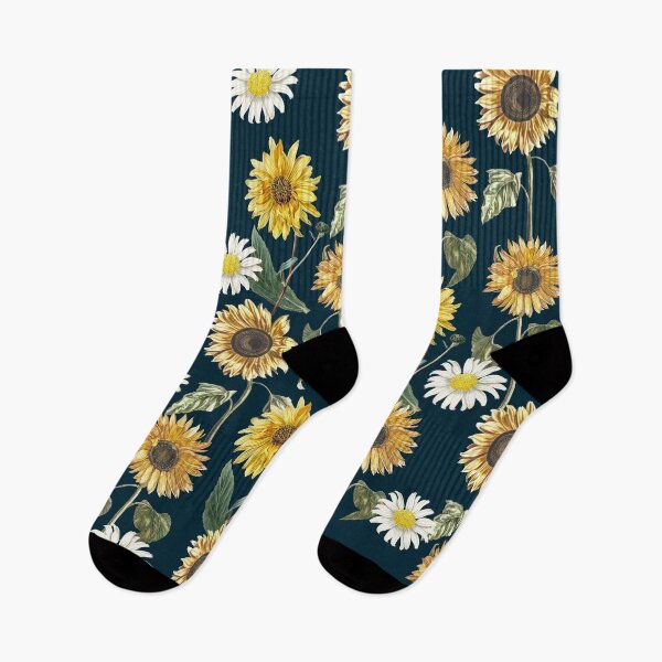 Item preview, Vintage sunflower and daisy garden - botanical art print designed and sold by deersheep.