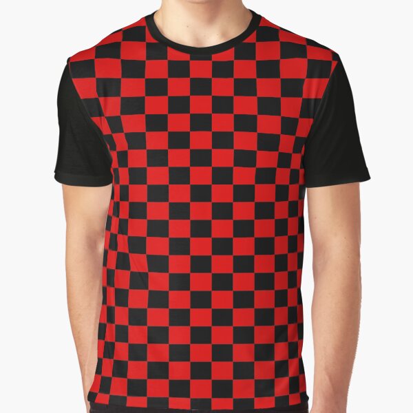 Checkered Red And Black Graphic T-Shirt