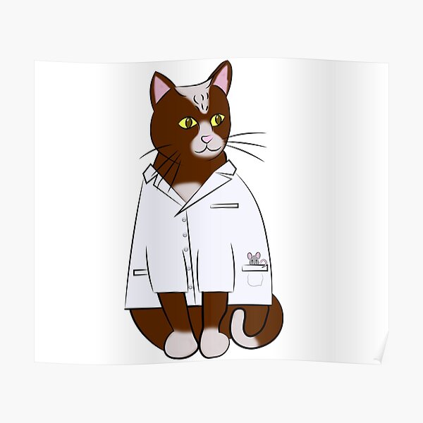 "Brown and White Lab Cat" Poster for Sale by BernadetteG Redbubble