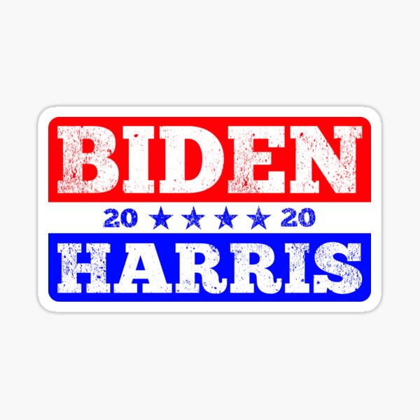 Biden Harris 2020, Four Stars - Red, White and Blue Bumper Sticker