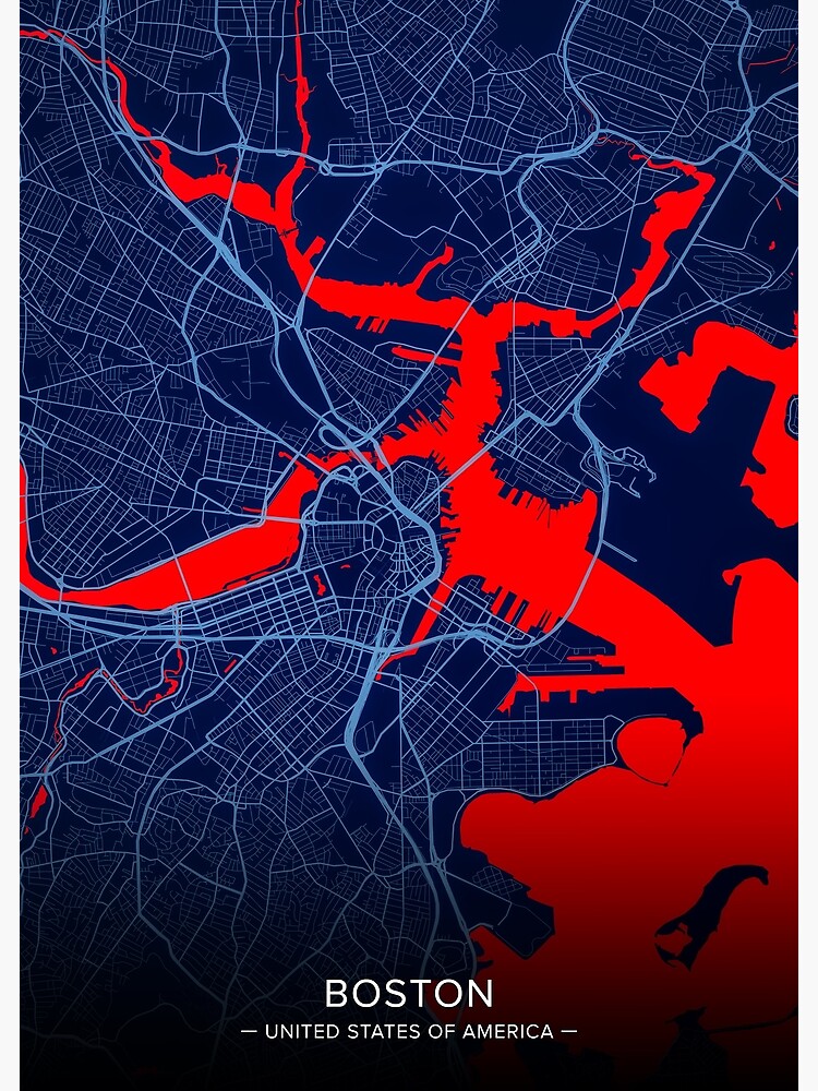 &ldquo;Boston City Map Print, Boston City Map Poster, Boston City Map Wall