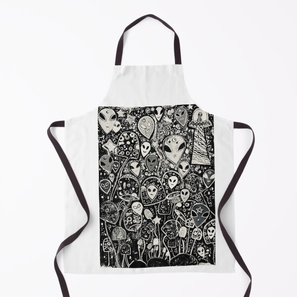 Item preview, Alien & mushrooms black and white designed and sold by Eugenie Darmon n.