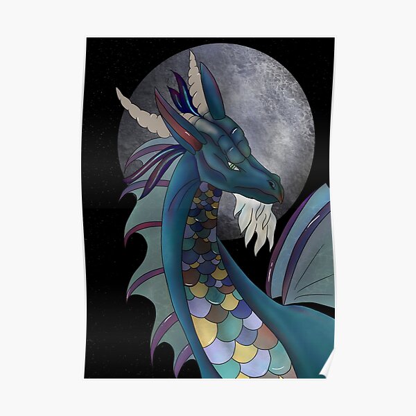 Poster Blauer Drache Redbubble